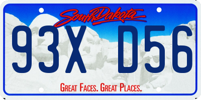 SD license plate 93XD56