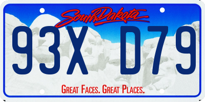 SD license plate 93XD79