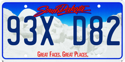 SD license plate 93XD82