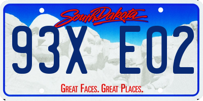 SD license plate 93XE02