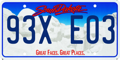 SD license plate 93XE03