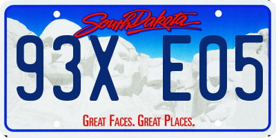 SD license plate 93XE05