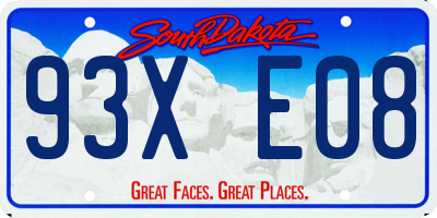 SD license plate 93XE08