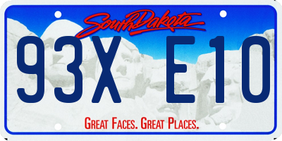 SD license plate 93XE10