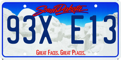 SD license plate 93XE13