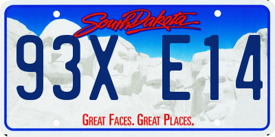 SD license plate 93XE14