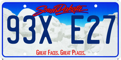 SD license plate 93XE27