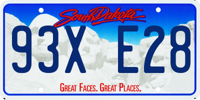 SD license plate 93XE28