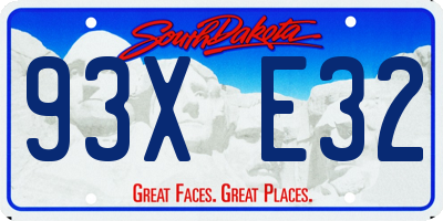 SD license plate 93XE32