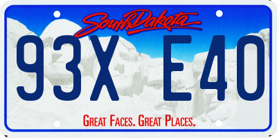 SD license plate 93XE40