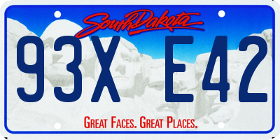 SD license plate 93XE42