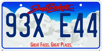 SD license plate 93XE44