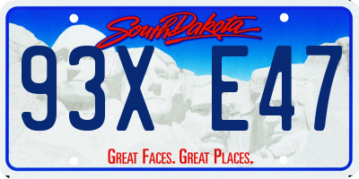 SD license plate 93XE47