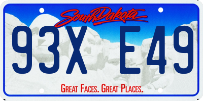 SD license plate 93XE49