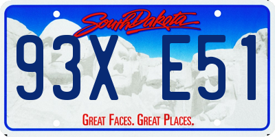 SD license plate 93XE51