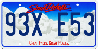 SD license plate 93XE53