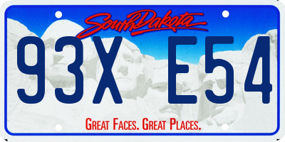 SD license plate 93XE54