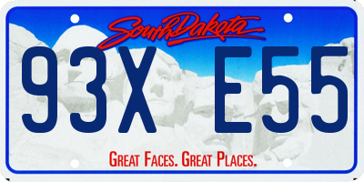 SD license plate 93XE55