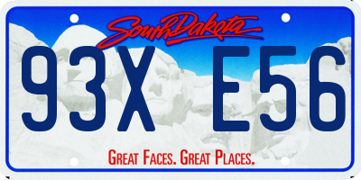 SD license plate 93XE56