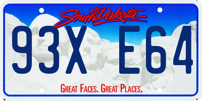 SD license plate 93XE64