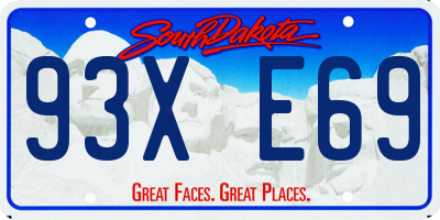 SD license plate 93XE69