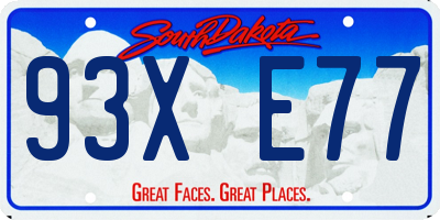 SD license plate 93XE77