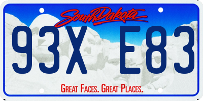 SD license plate 93XE83