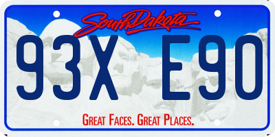 SD license plate 93XE90