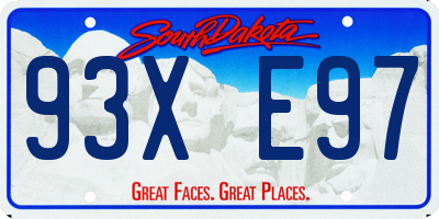SD license plate 93XE97