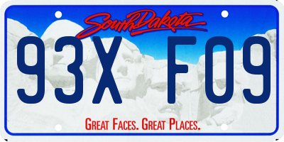 SD license plate 93XF09