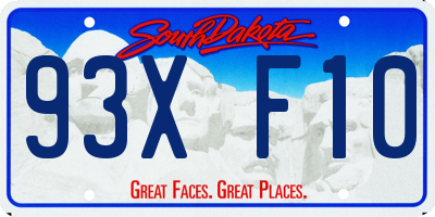 SD license plate 93XF10