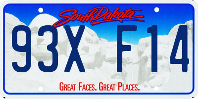 SD license plate 93XF14
