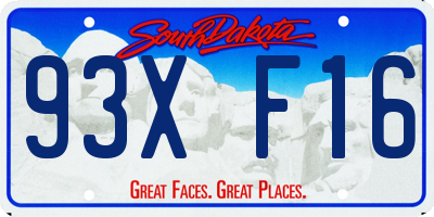 SD license plate 93XF16
