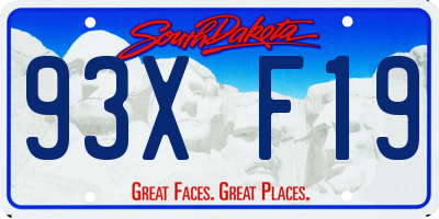SD license plate 93XF19