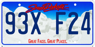 SD license plate 93XF24