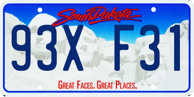 SD license plate 93XF31