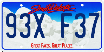 SD license plate 93XF37