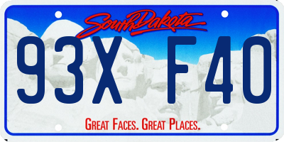 SD license plate 93XF40