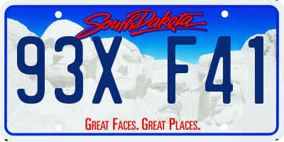 SD license plate 93XF41