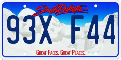 SD license plate 93XF44
