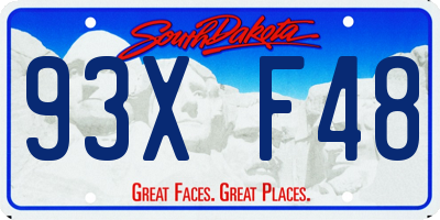 SD license plate 93XF48