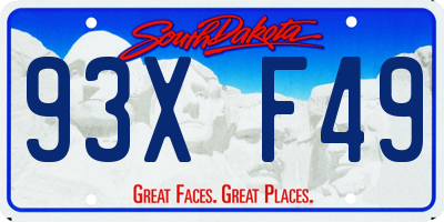 SD license plate 93XF49