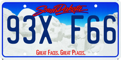 SD license plate 93XF66