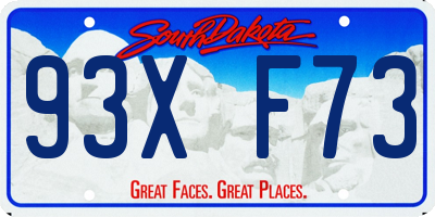 SD license plate 93XF73