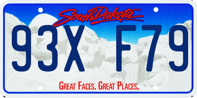 SD license plate 93XF79