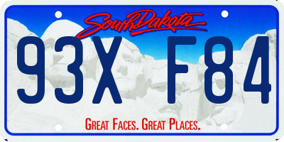 SD license plate 93XF84