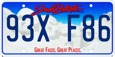 SD license plate 93XF86