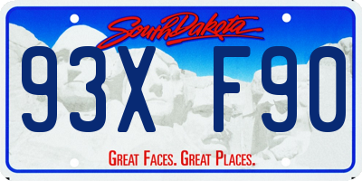 SD license plate 93XF90