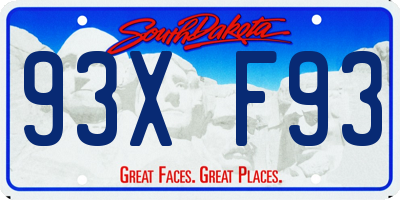 SD license plate 93XF93