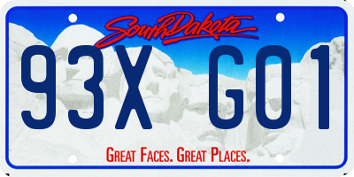 SD license plate 93XG01